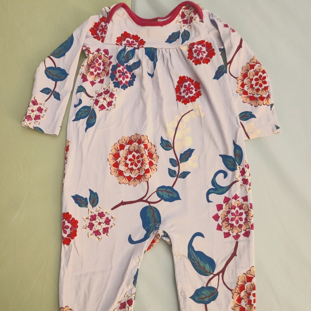 Tea Collection 12-18 Lavender Long-Sleeve Floral Romper